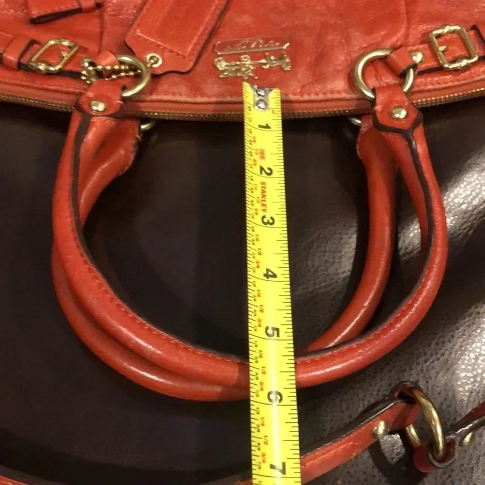 COACH Copper Orange Leather Hobo Satchel Crossbody Shoulder Bag Vintage